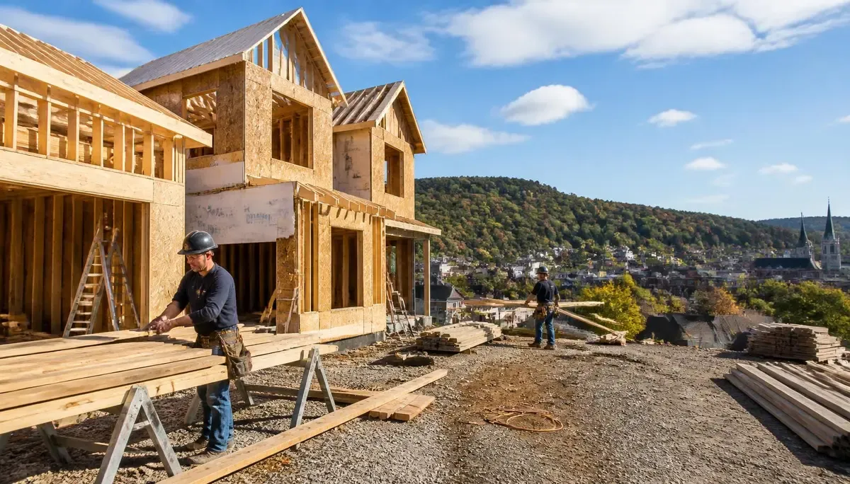 Chantier de construction résidentielle à Sherbrooke